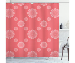 Monotone Polygon Flowers Shower Curtain