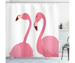 Exotic Pink Birds Animals Shower Curtain