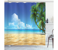 Tropical Leaves Beach Shower Curtain