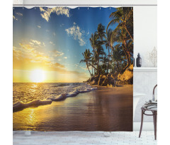 Exotic Beach Sunset Shower Curtain