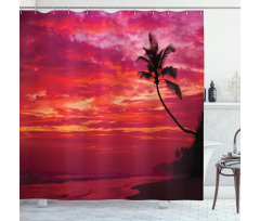 Tropical Island Beach Palms Shower Curtain