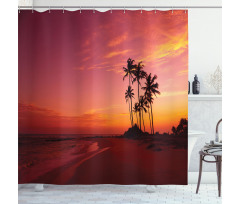 Hawaii Style Palm Trees Shower Curtain