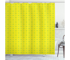 Round Monotone Squares Shower Curtain