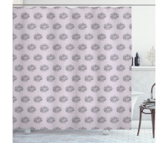 Hand Drawn Flowers and Dots Shower Curtain