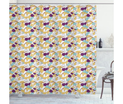 Colorful Fruits and Leaves Shower Curtain