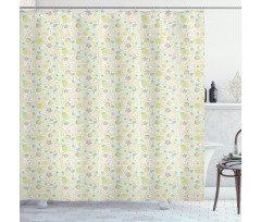 Summer Flowers and Apples Shower Curtain