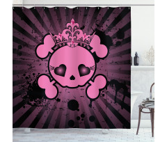 Skull Grunge Pop Art Shower Curtain