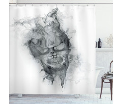 Smoky Skull Grungy Art Shower Curtain