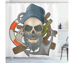 Sailor Skull Nautical Shower Curtain