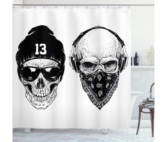 Funny Skull Band Shower Curtain