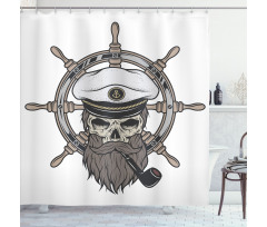 Captain Pirate Skeleton Shower Curtain