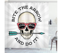 Hipster Skull Pop Art Shower Curtain