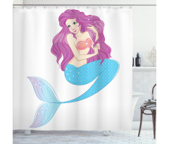 Mermaid with Pink Hair Shower Curtain
