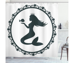 Vintage Princess Fish Shower Curtain