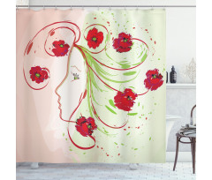 Watercolor Poppy Shower Curtain