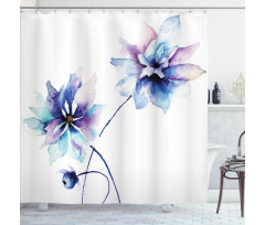 Retro Flowers Shower Curtain