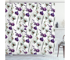 Wild Orchid Bloom Shower Curtain