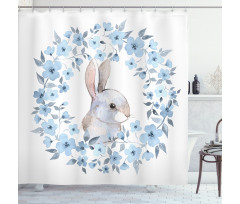 Rabbit Portrait Shower Curtain