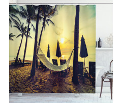 Coconut Exotic Palm Trees Shower Curtain