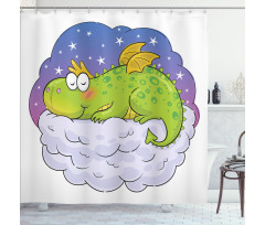 Nighttime Sleep on a Cloud Shower Curtain