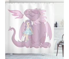 Princess Sitting on Creature Shower Curtain