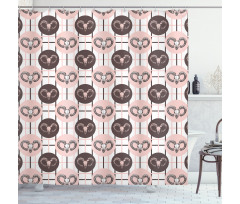 Animal Portraits on Circles Shower Curtain