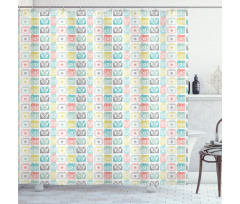 Sketchy and Colorful Cameras Shower Curtain