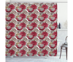 Close up High Detailed Roses Shower Curtain