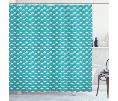 Snowflakes and Clouds Shower Curtain