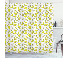 Peeled Whole Fruit Sketch Shower Curtain