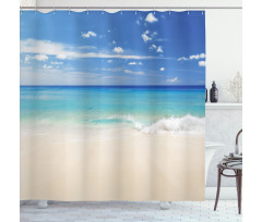 Shore Sea with Waves Shower Curtain
