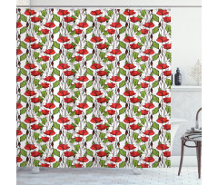 Close up View of Poppies Shower Curtain