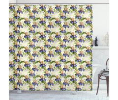 Watercolor Style Tropic Art Shower Curtain