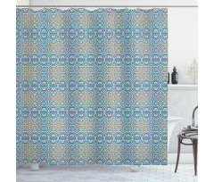 Aquatic Tones Flowers Art Shower Curtain