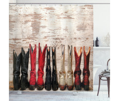 Rustic Wild West Boots Shower Curtain