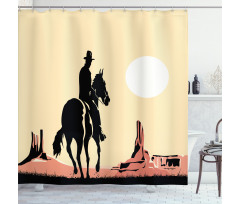 Cowboy Horse Sunset Shower Curtain