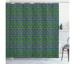 Graphical Geometric Flowers Shower Curtain