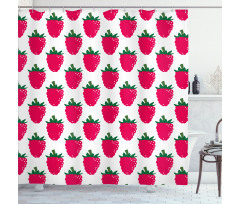 Repetitive Raspberries Design Shower Curtain