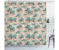 Vintage Flower Arrangements Shower Curtain