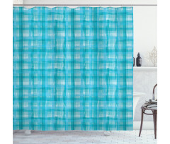 Marine Hand Drawn Streaks Shower Curtain