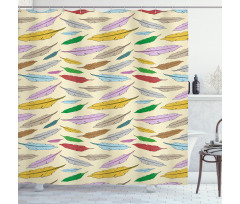 Bohemian Feathers Pattern Shower Curtain