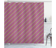 Blooming 4 Petal Flowers Shower Curtain