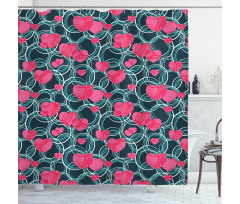 Funky Intertwined Circles Shower Curtain
