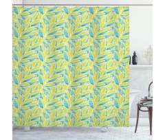 Rhythmic Vivid Leaves Art Shower Curtain