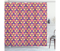 Retro Triangles Motifs Shower Curtain