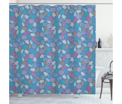 Maple Flowers Plants Leaves Shower Curtain