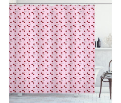 Rhythmic Cherries Motifs Shower Curtain