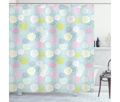 Pastel Colored Rose Flowers Shower Curtain