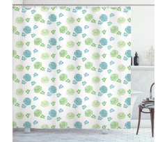 Art Rose Flowers and Leaves Shower Curtain