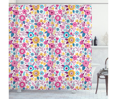 Flowers as Colorful Shower Curtain